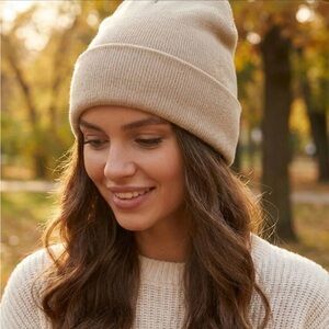 ‼️SOLD‼️ Unbranded Tan Color Solid Knit Beanie. One Size Fits Most